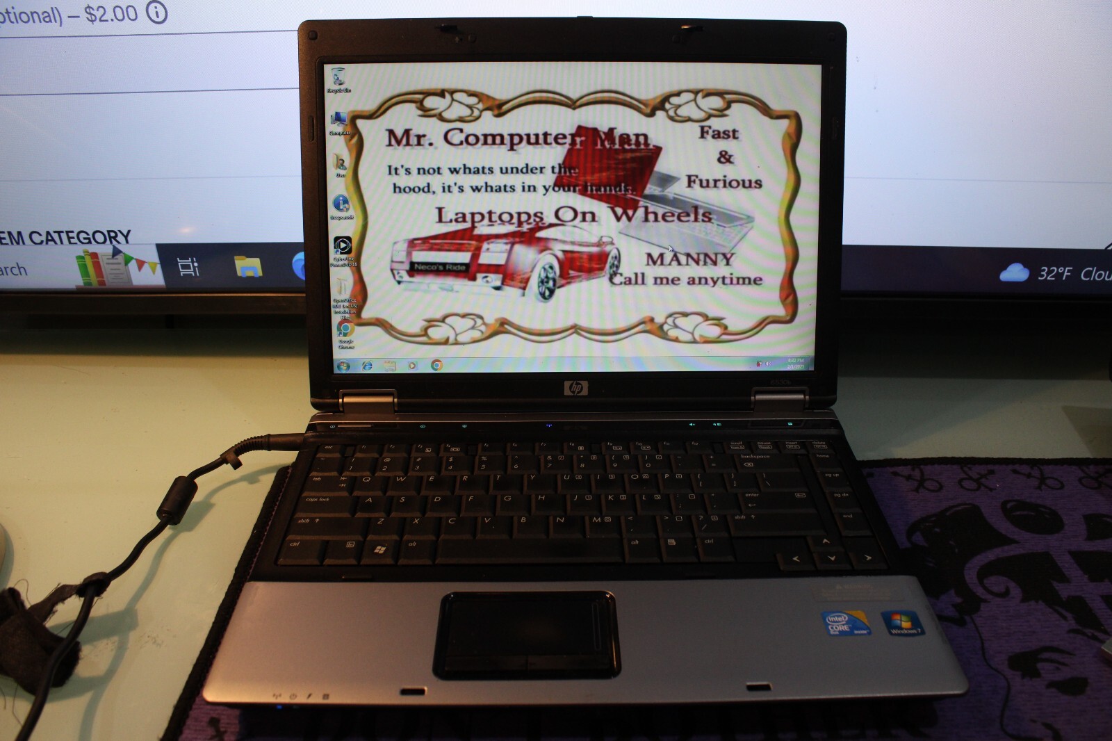 HP Compaq 6530b Intel Core 2 Duo CPU P8600 @2.40GHz 4GB 150GB HDD WINDOWS 7