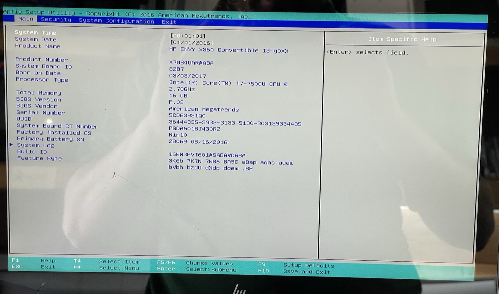 HP Envy x360 Convertible 13, i7-7500U @ 2.70GHz 16GB RAM NO SSD *READ*