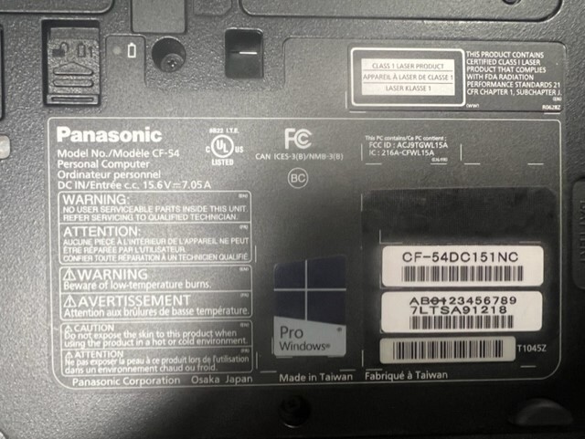 Panasonic Toughbook CF-54 , 14″ , i5-6th 6300U Gen 8GB 240GB SSD