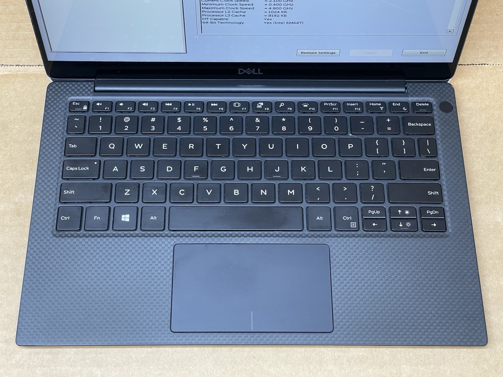 Dell XPS 13 9380, Intel Core i7-8665U @ 1.90GHz, 16GB RAM, NO SSD, No OS *READ*