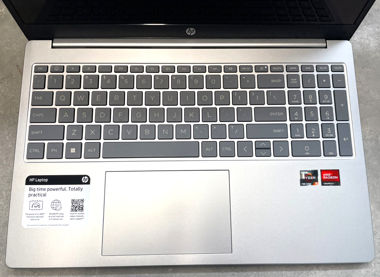 HP 15-fc0025dx 15.6″ Laptop – AMD Ryzen 5 7520U 2.8 GHz, 8GB RAM, 512GB SSD