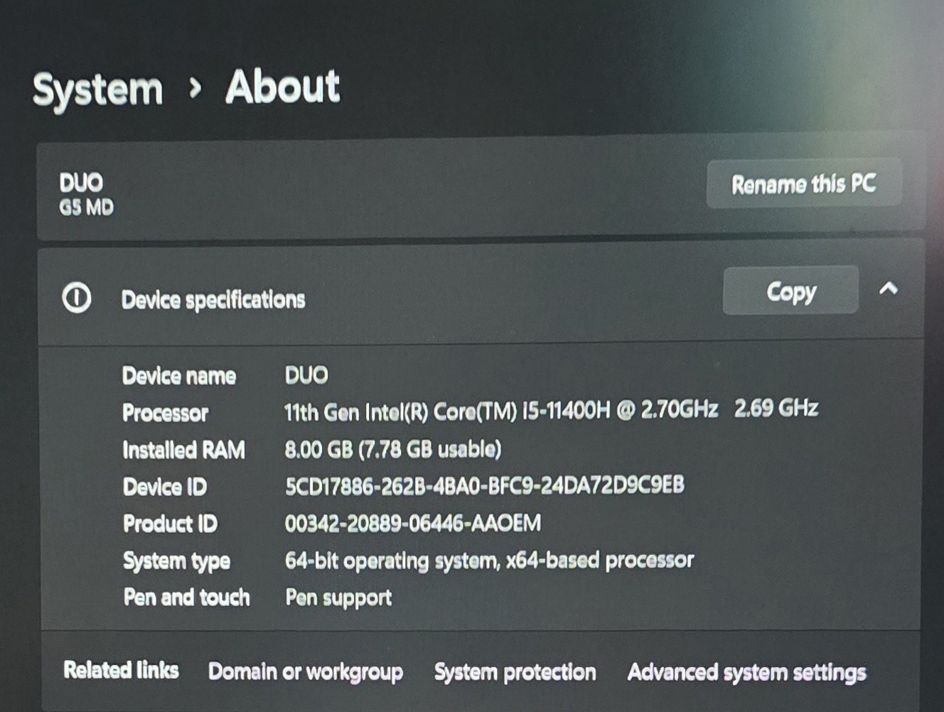 GIGABYTE G5 Gaming Laptop 8GB 512GB