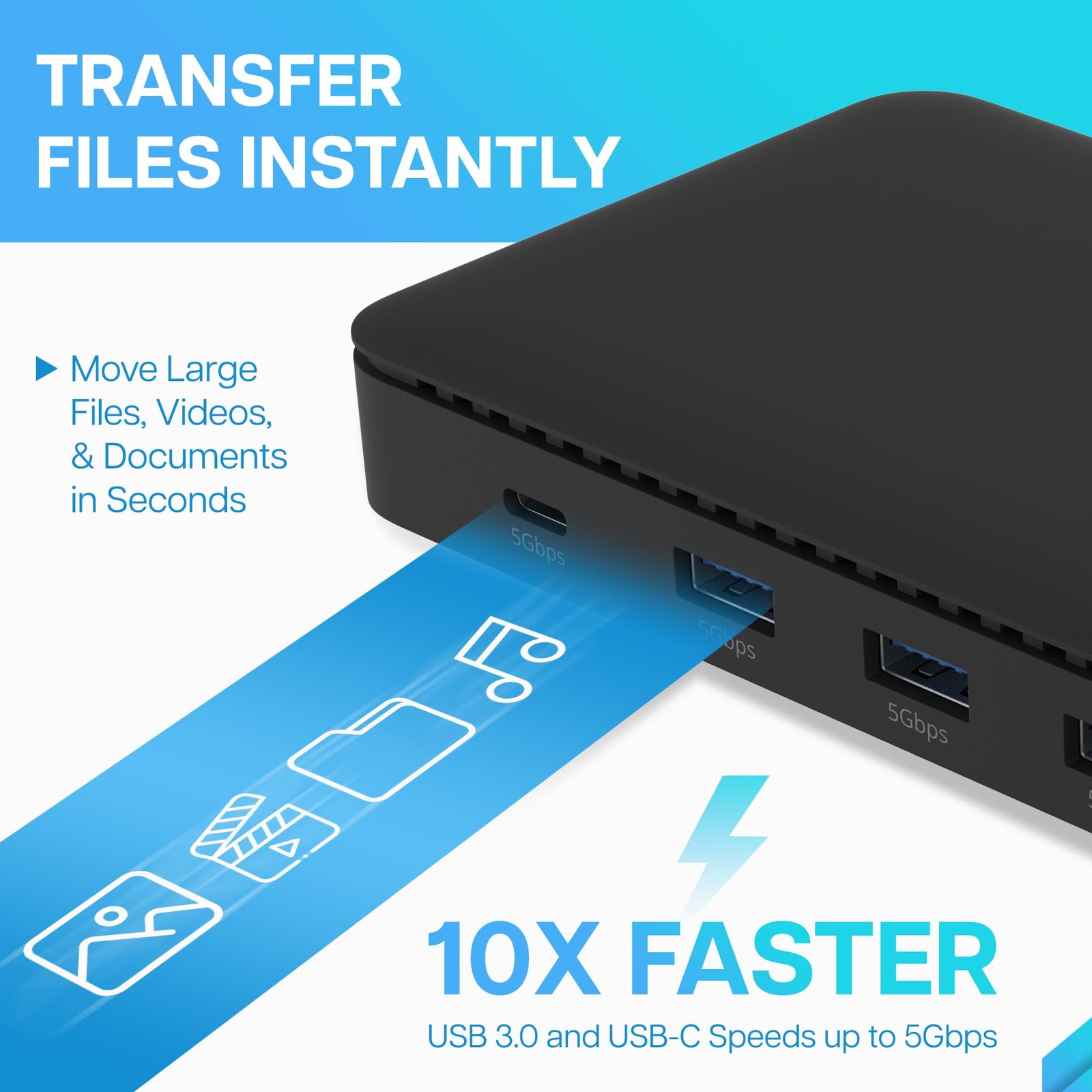 VisionTek VT4600DL Universal Dual 4K Docking Station 100W Charging (USB-A, USB-C