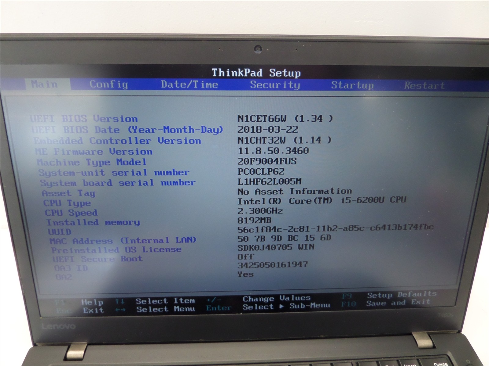 Lenovo ThinkPad T460s 14″ Laptop Core i5-6200U 2.3GHz CPU 8GB RAM – No HDD/OS