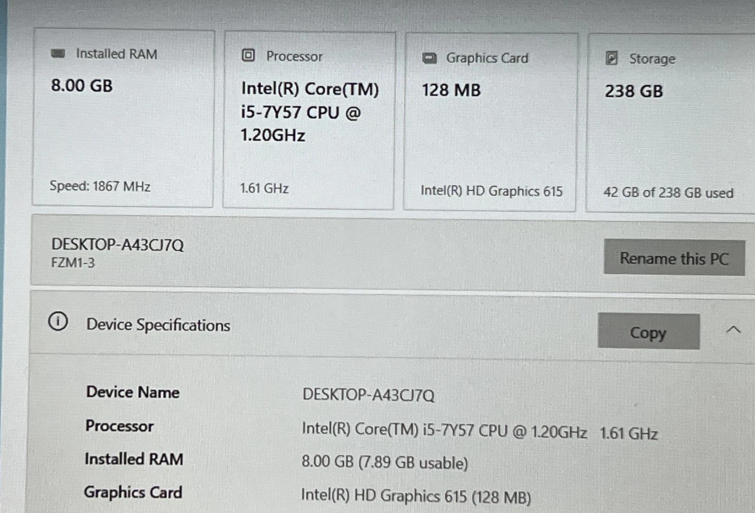 Panasonic FZ-M1-MK3 | Core i5-7Y57-8GB-256GB SSD-Win10-GPS Tablet