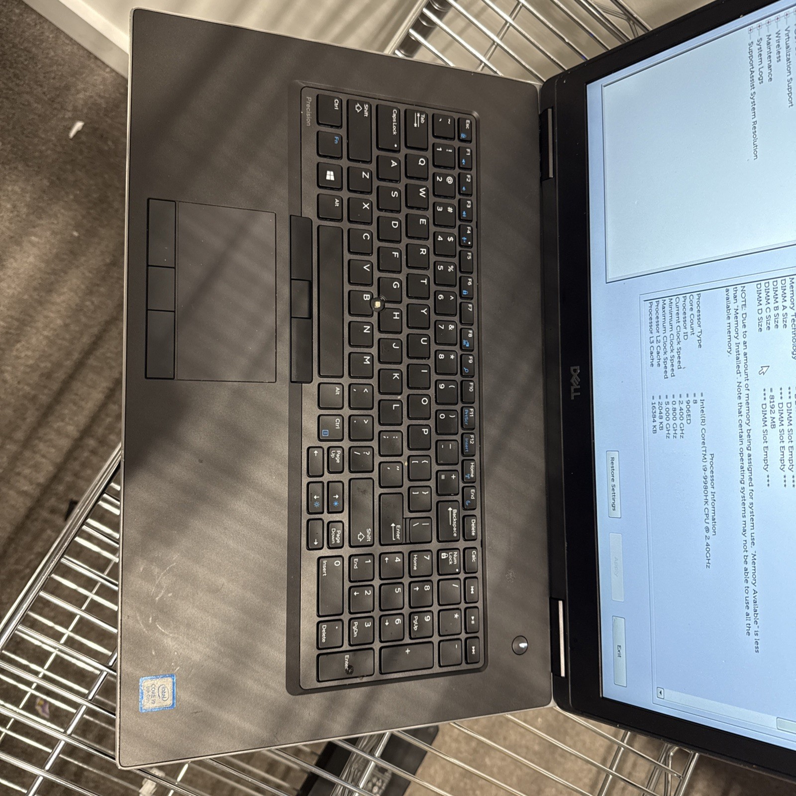 Dell Precision 7740 17.3″ 2.40GHz i9-9980HK 8GB NO SSD Workstation Laptop