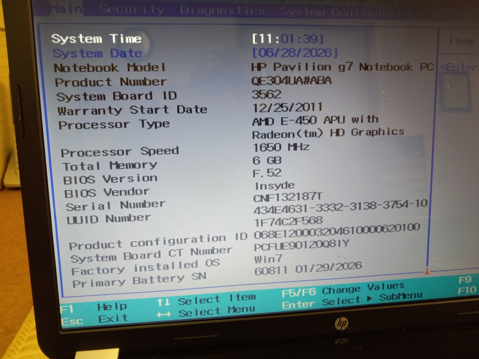 HP Pavilion g7-1219wm Windows 11 Pro 17.3″ Laptop AMD E-450 8GB Ram 500Gb SSHD
