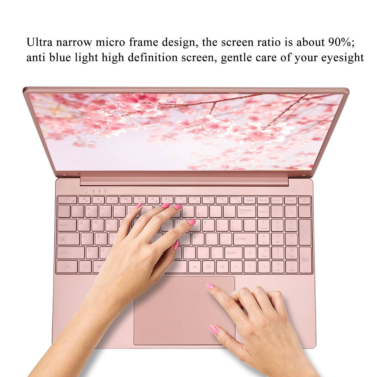 15.6in Laptop For N5095 CPU For Win11 Pink Laptop With Fingerprint Keypad B GQDZ