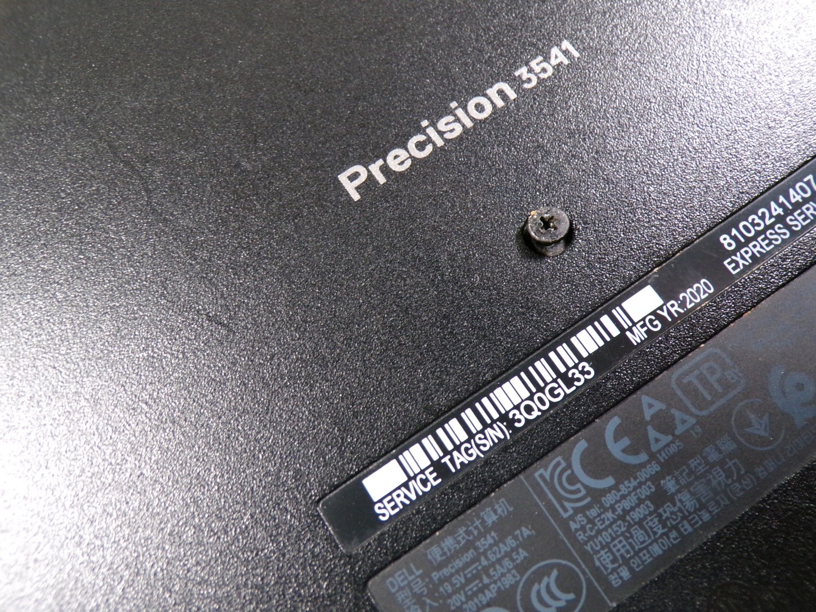DELL PRECISION 3541 INTEL CORE I5-9400H 2.50GHZ 16GB RAM **NO HD/ NO CADDIE