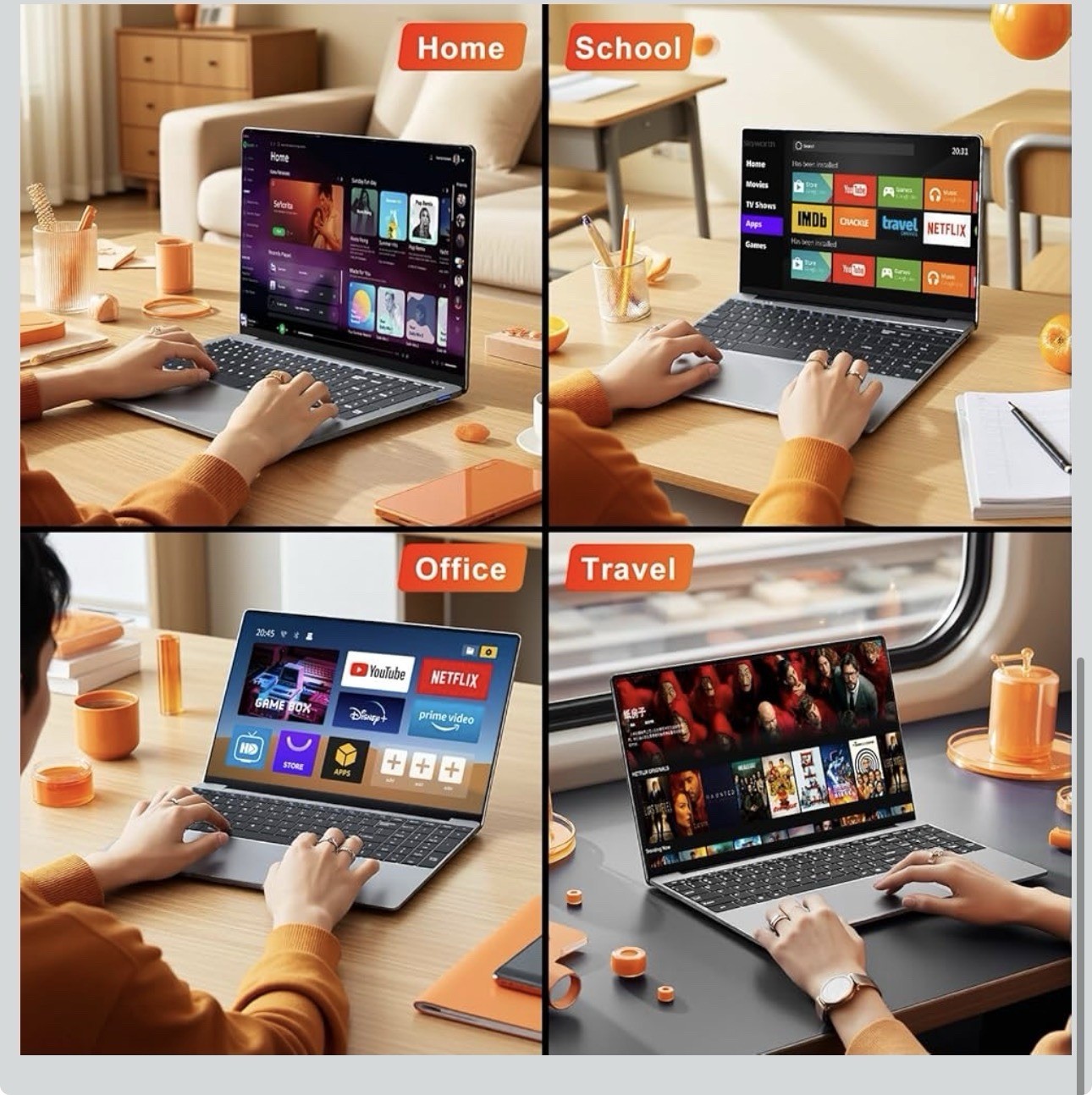 2026 15.6″ IPS 1080P Laptop Core M3-6Y30 CPU, 8GB RAM 256GB SSD, Win 11/Office
