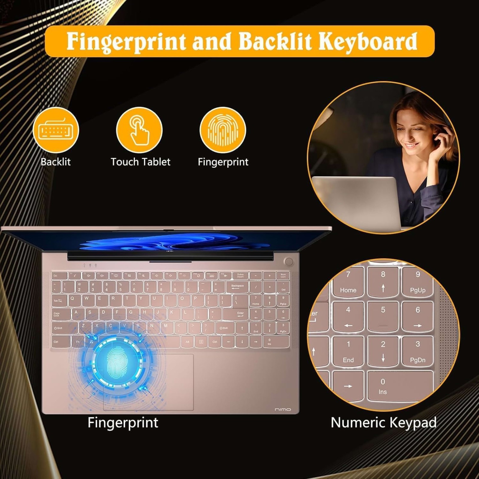 Nimo 15.6-Inch FHD Laptop N150 with Intel Quad Core-13Th(Up to 3.6Ghz), 4GB RAM