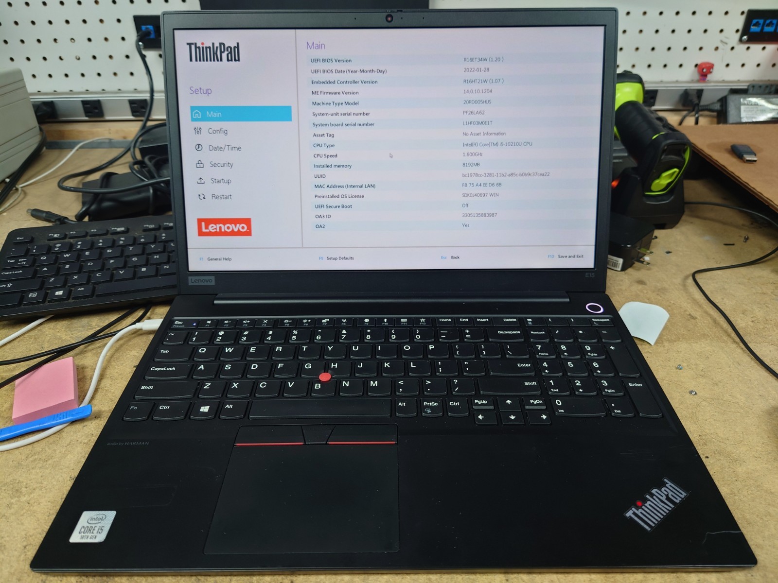 Lenovo ThinkPad E15 Gen 1 15.6″ FHD i5-10210U 8GB RAM 256GB SSD No OS