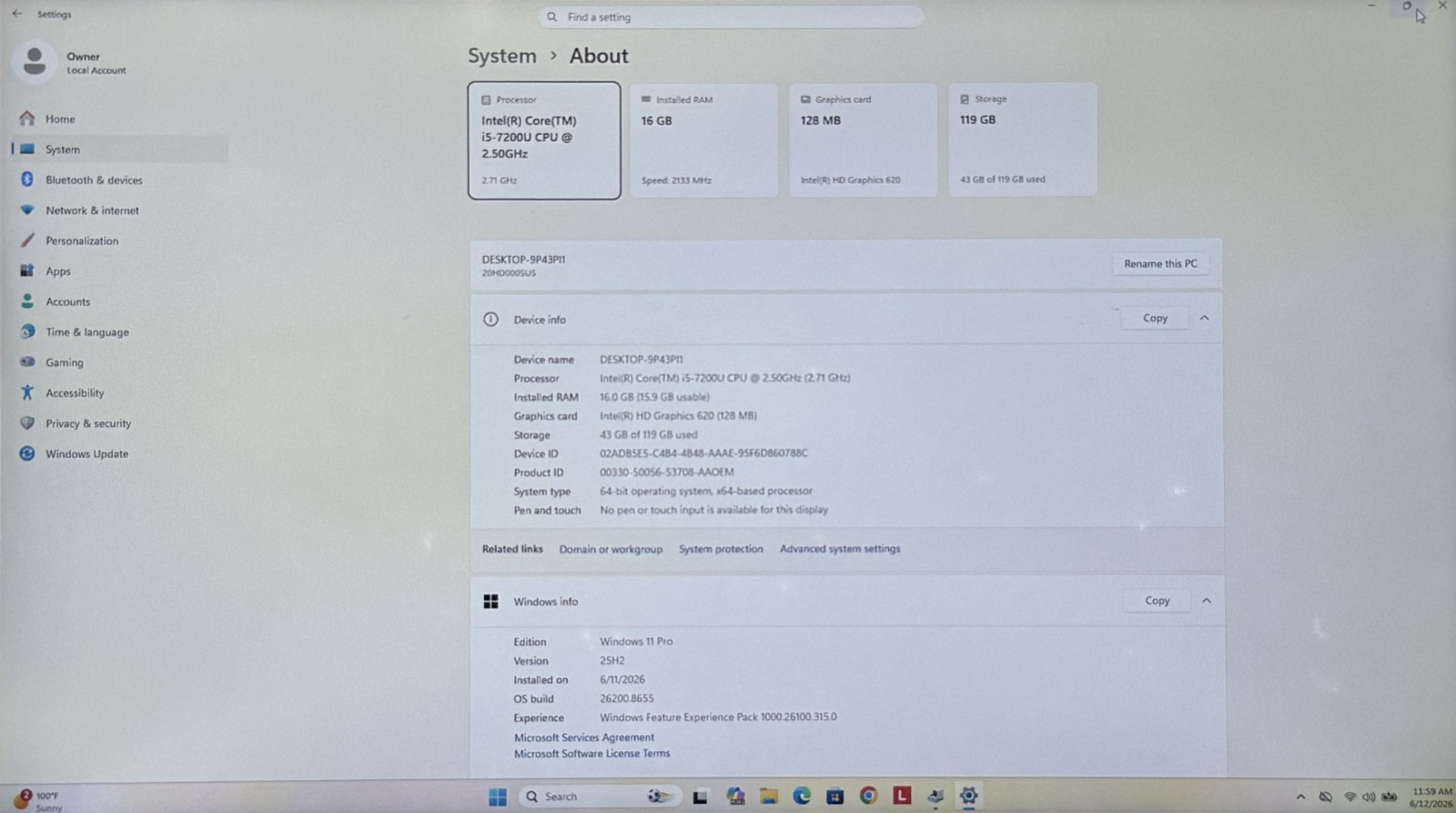 Lenovo ThinkPad T470 14″ FHD i5 7200U 2.50GHz 16Gb Ram 128 GB SSD Win 11 Pro