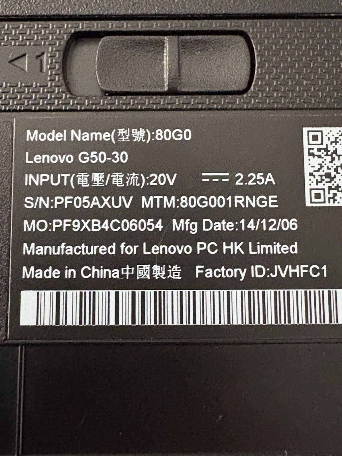 Lenovo G50-30 – 80G0 – 5.6 inch – Windows 10 – Notebook / Laptop