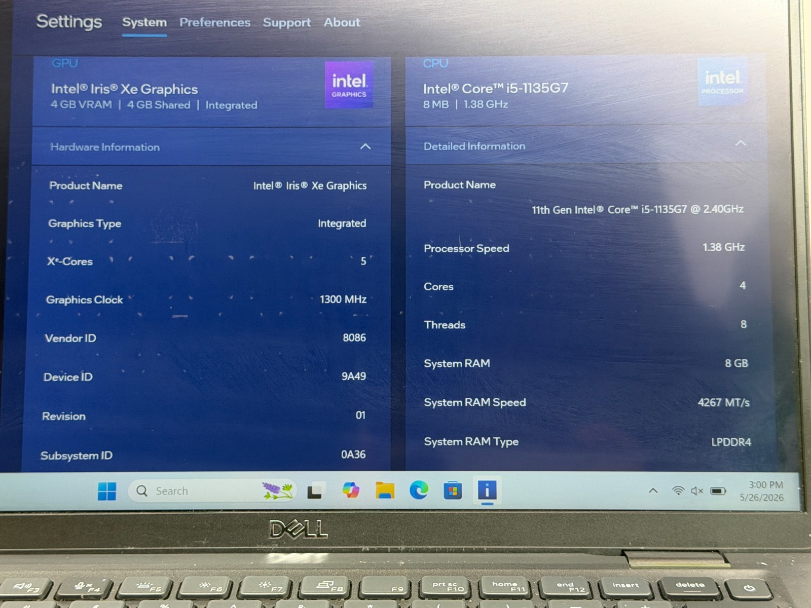 DELL LATITUDE 7420 i5-1135G7@2.40GHz 8GB RAM 512GB M.2 NVMe W11H TOUCH *READ