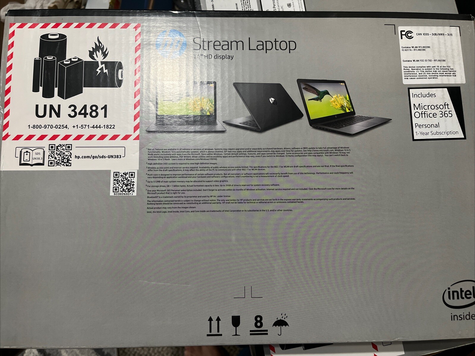 New HP Stream 14″ Celeron 4GB/64GB Laptop-Brilliant Black – 14-cb174wm