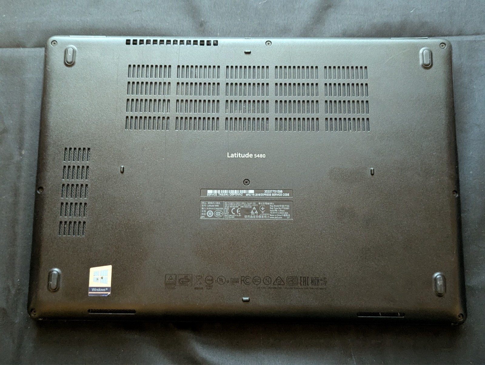 Dell Laptop – Latitude 5480 – i7-7820HQ 16GB 512GB SSD 930MX Touch Win10 Pro