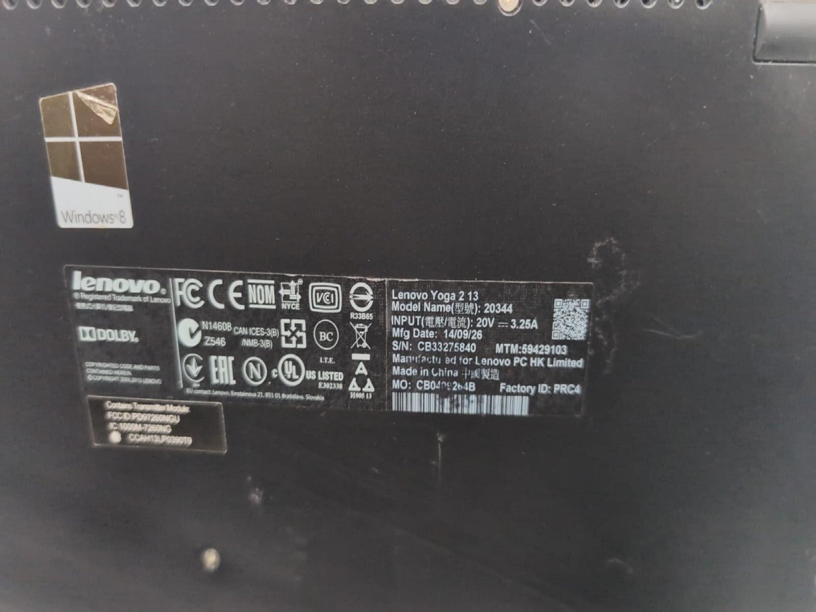 Lenovo Yoga 2 13 Intel I5-4210U 1.70GHz 4GB RAM 256GB SSD Win 11 Pro