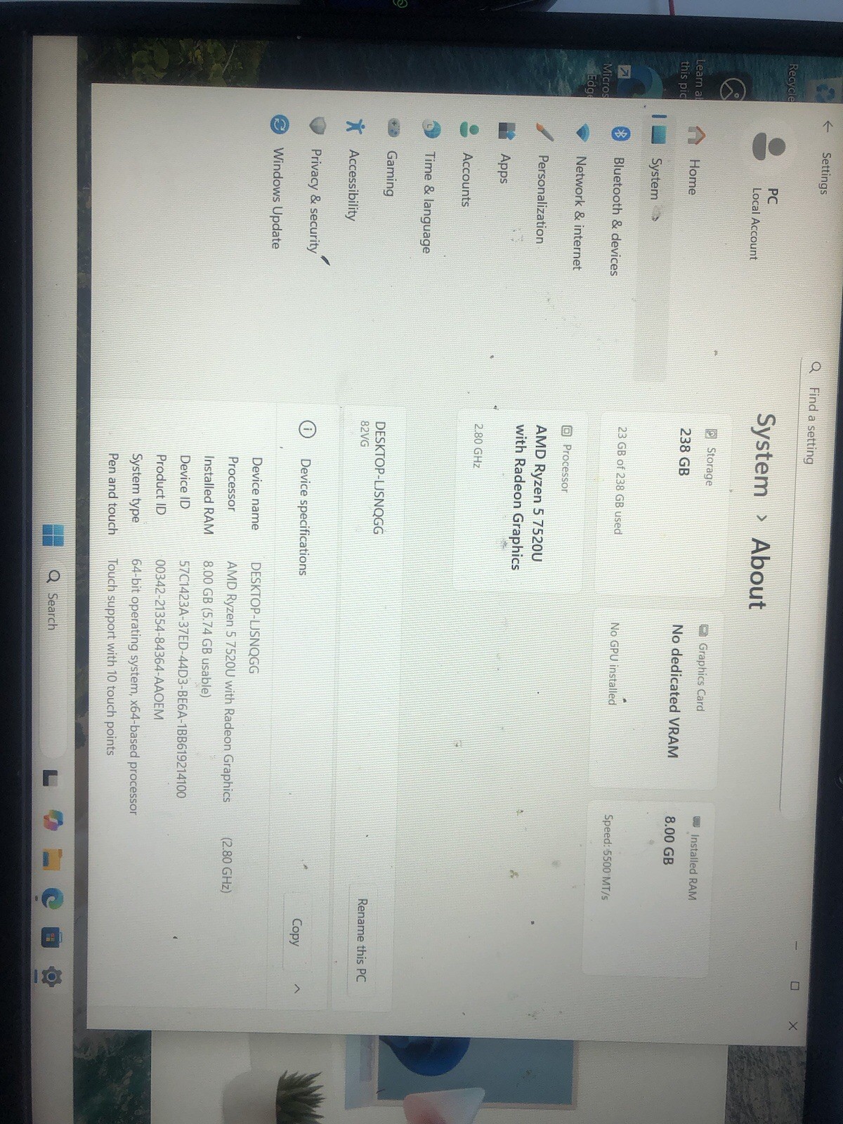 LENOVO IDEAPAD1 15AMN7