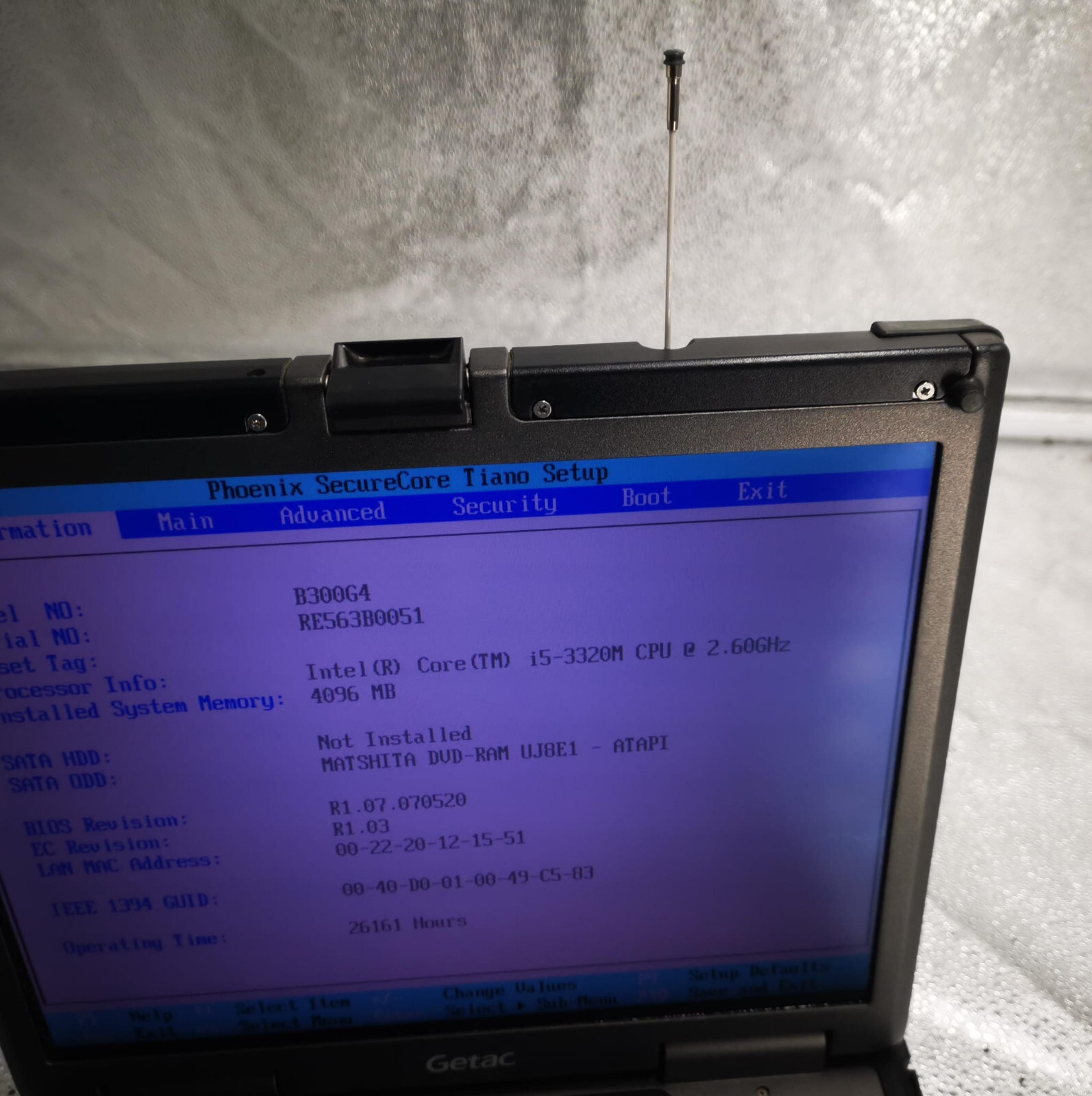 Getac B300 G4 Core i5-3320M 2.60GHz 4GB NO HDD/NO OS/NO Charger *READ*