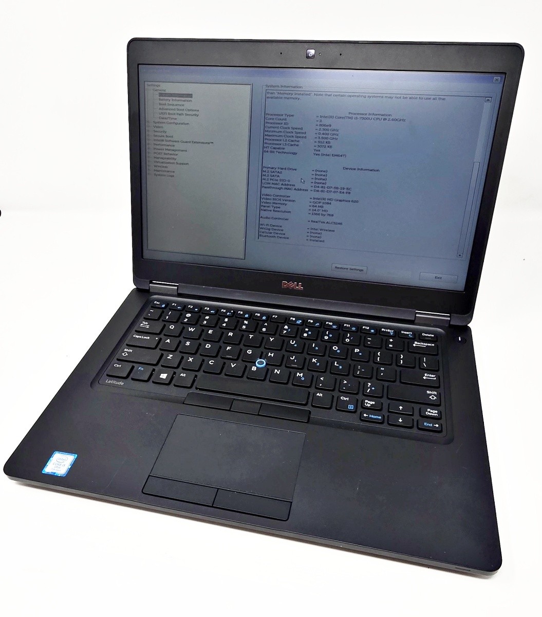 Dell Latitude 5480 Laptop 14″ Core i5-7300U 2.60GHz 16GB RAM