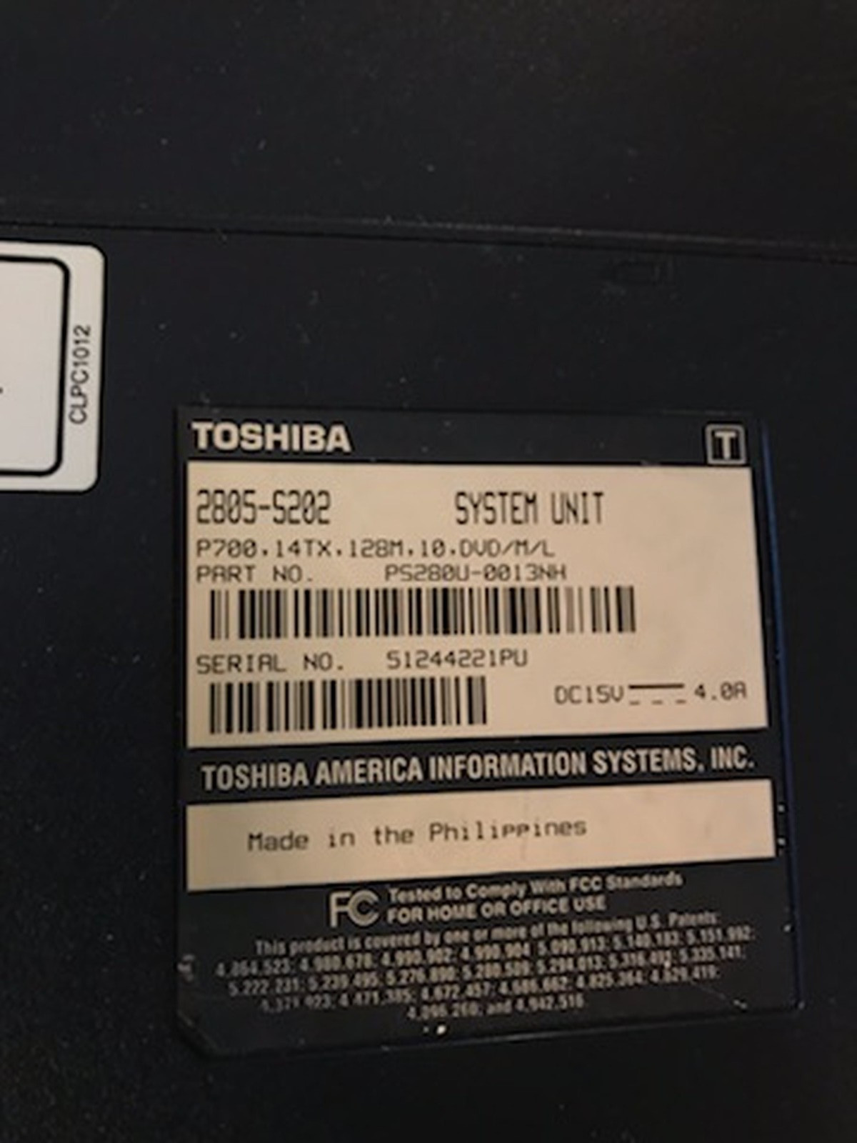 Vintage Toshiba 2805-S202 Laptop Satellite Microsoft Windows Millennium Edition