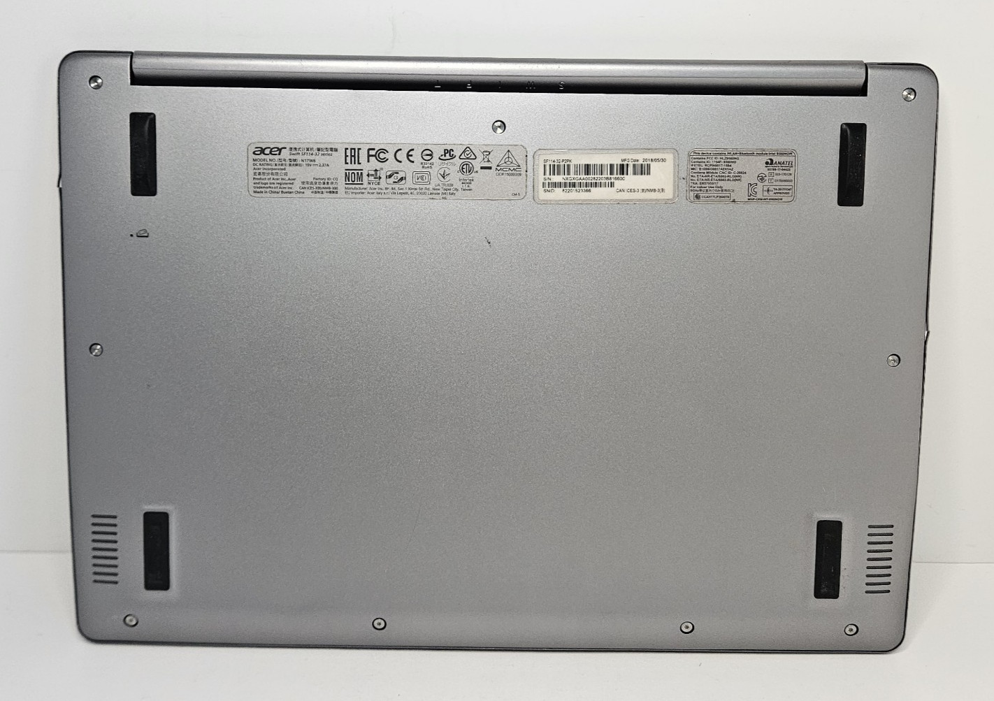 Acer Swift 1 14″ SF114-32 P2PK Intel Pentium Laptop Model # N17W6 – Parts Only