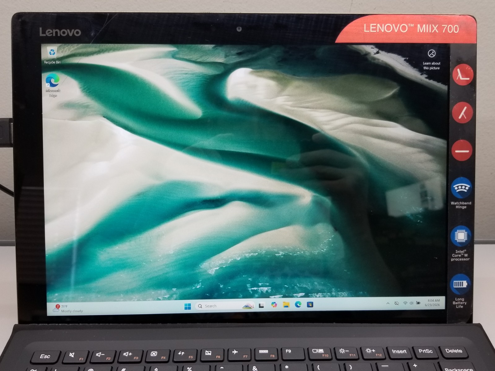 AS-IS Lenovo IdeaPad MIIX 700 12″ Intel m5-6Y54 1.1GHz 8GB RAM 512GB M.2 W11Pro