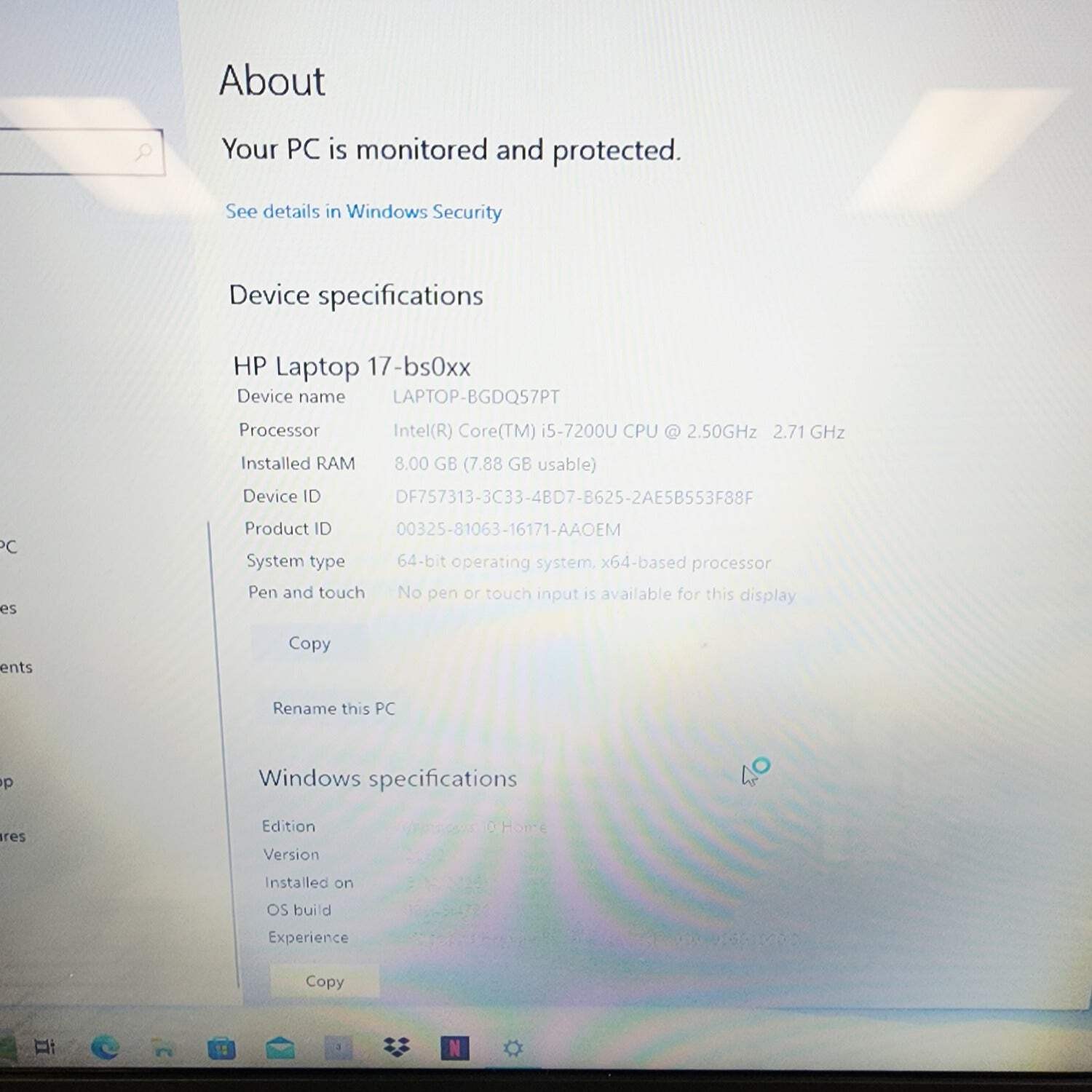 HP Laptop 17-BS049DX 17.3″ i5-7200U 2.5GHz 8GB RAM 1TB HDD