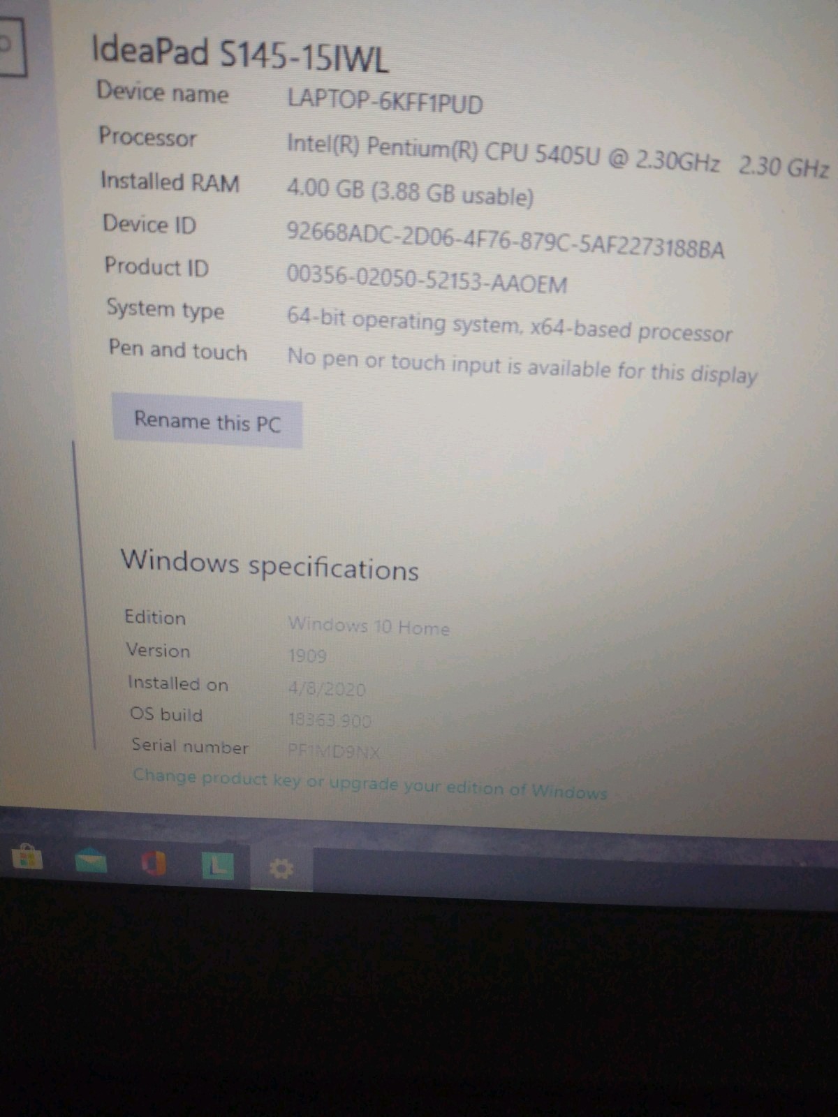 Lenovo IdeaPad S145 15.6″ (128GB SSD,Intel Core i3-1005G1, 1.2GHz, 4GB RAM)…