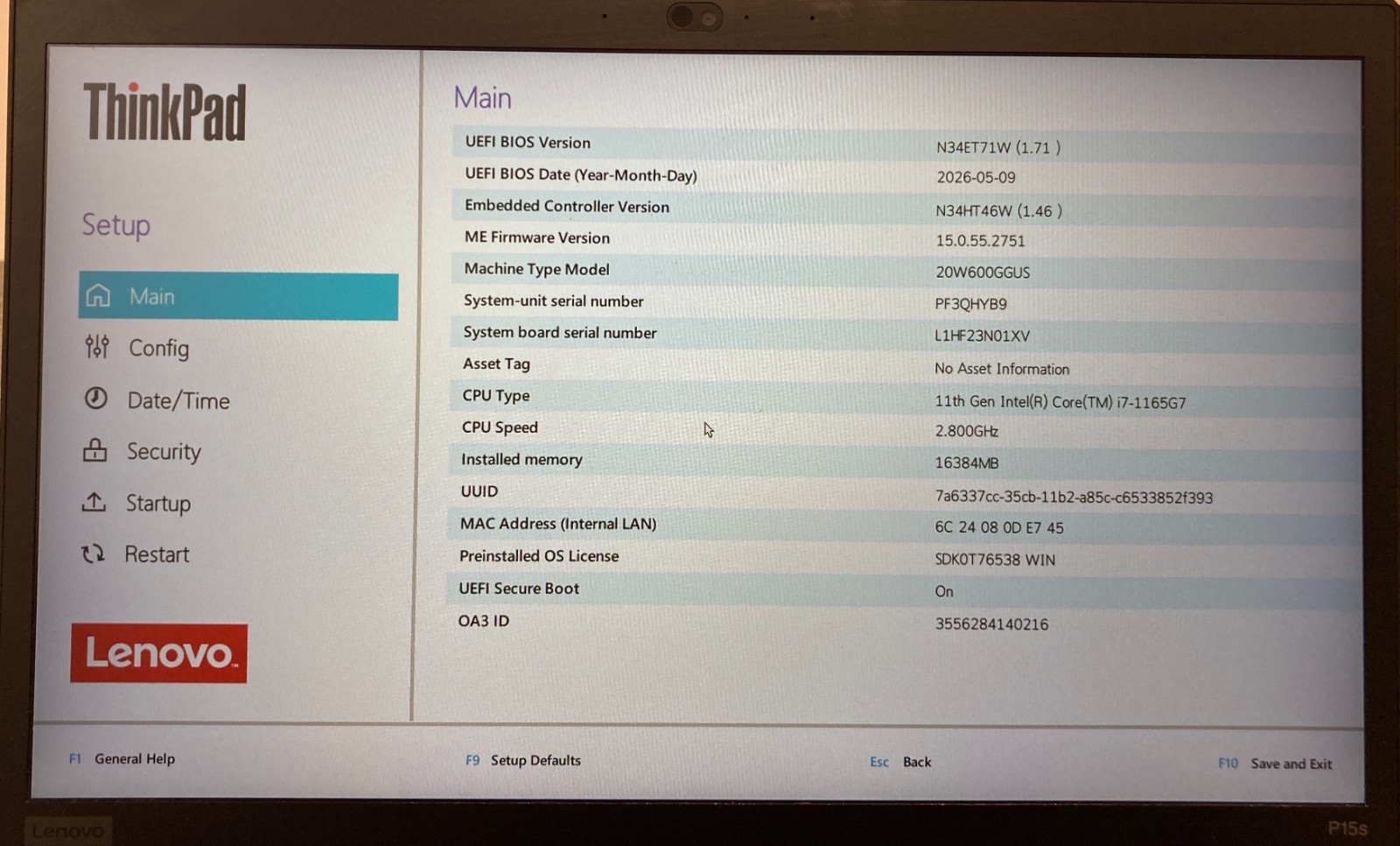 Lenovo ThinkPad P15s Gen 2i 15.6″ Laptop i7-1165G7 16GB RAM 256GB NVMe, As Is