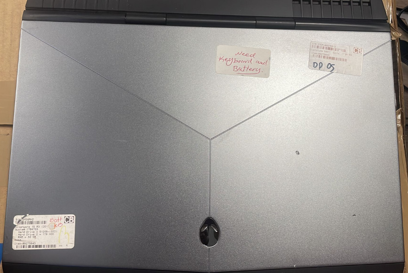 ALIENWARE 15 R3 Laptop Intel Core i7-7700HQ 32GB RAM 512GB SSD+1TB HDD NO OS