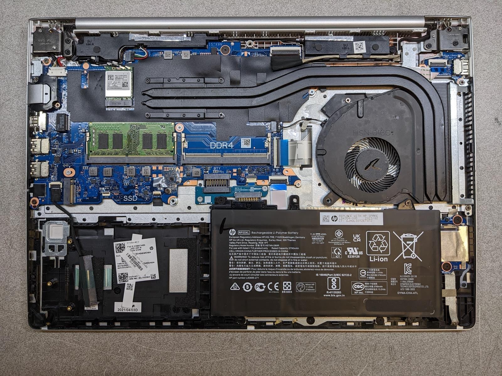 HP PROBOOK 455 G7 AMD RYZEN 3 4300U @ 2.7 GHz, 4GB RAM, NO HDD/OS – (PARTS)