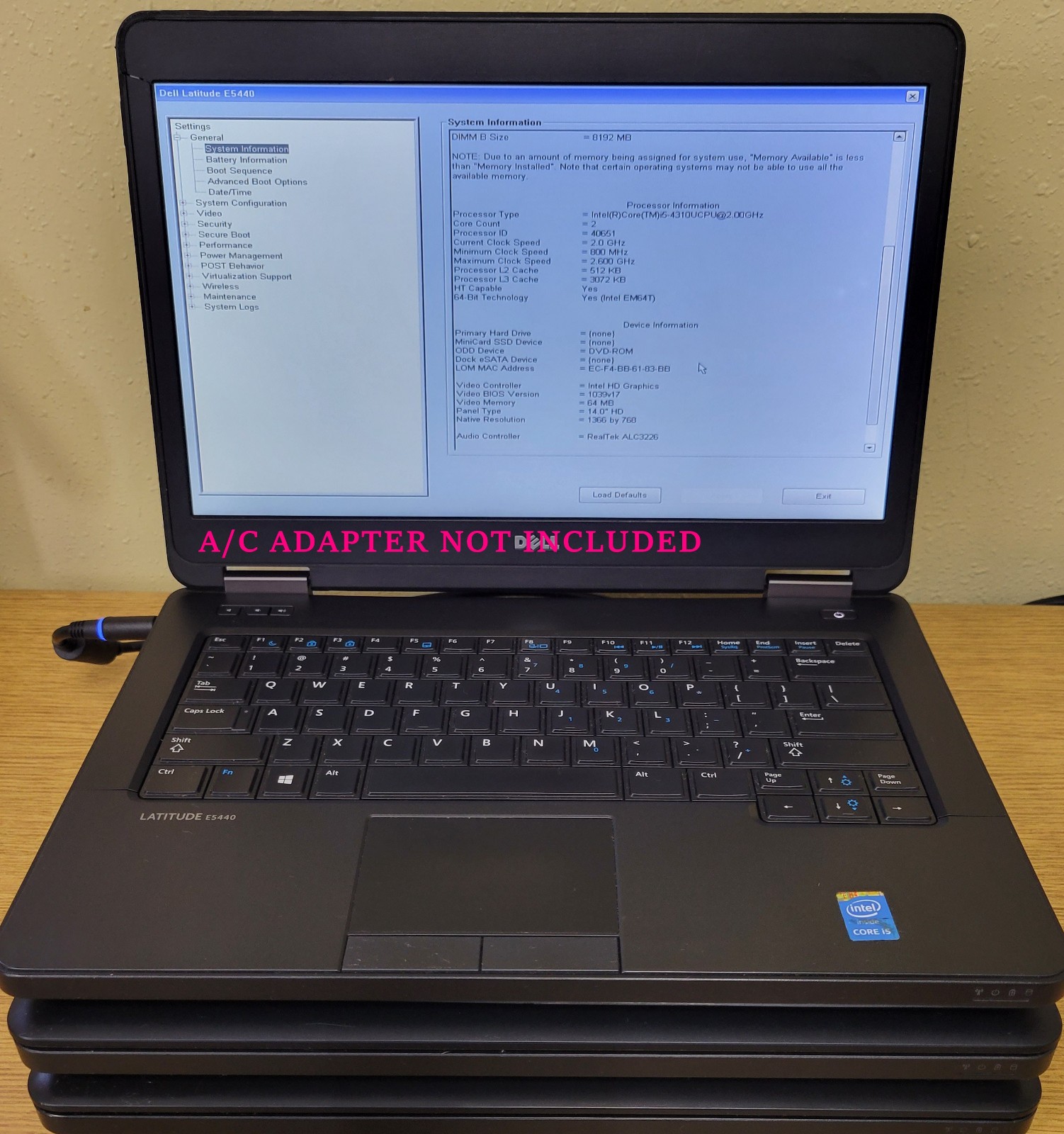 (Lot of 3) Dell Latitude 5440 i5-4th Gen 1.9/2.0GHz 8GB GT 720M No OS/SSD/HDD