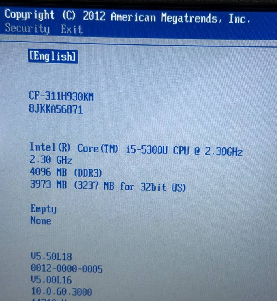 Panasonic Toughbook CF-31 Core i5 5300U 4GB RAM NO HDD/NO CADDY/NO Charger