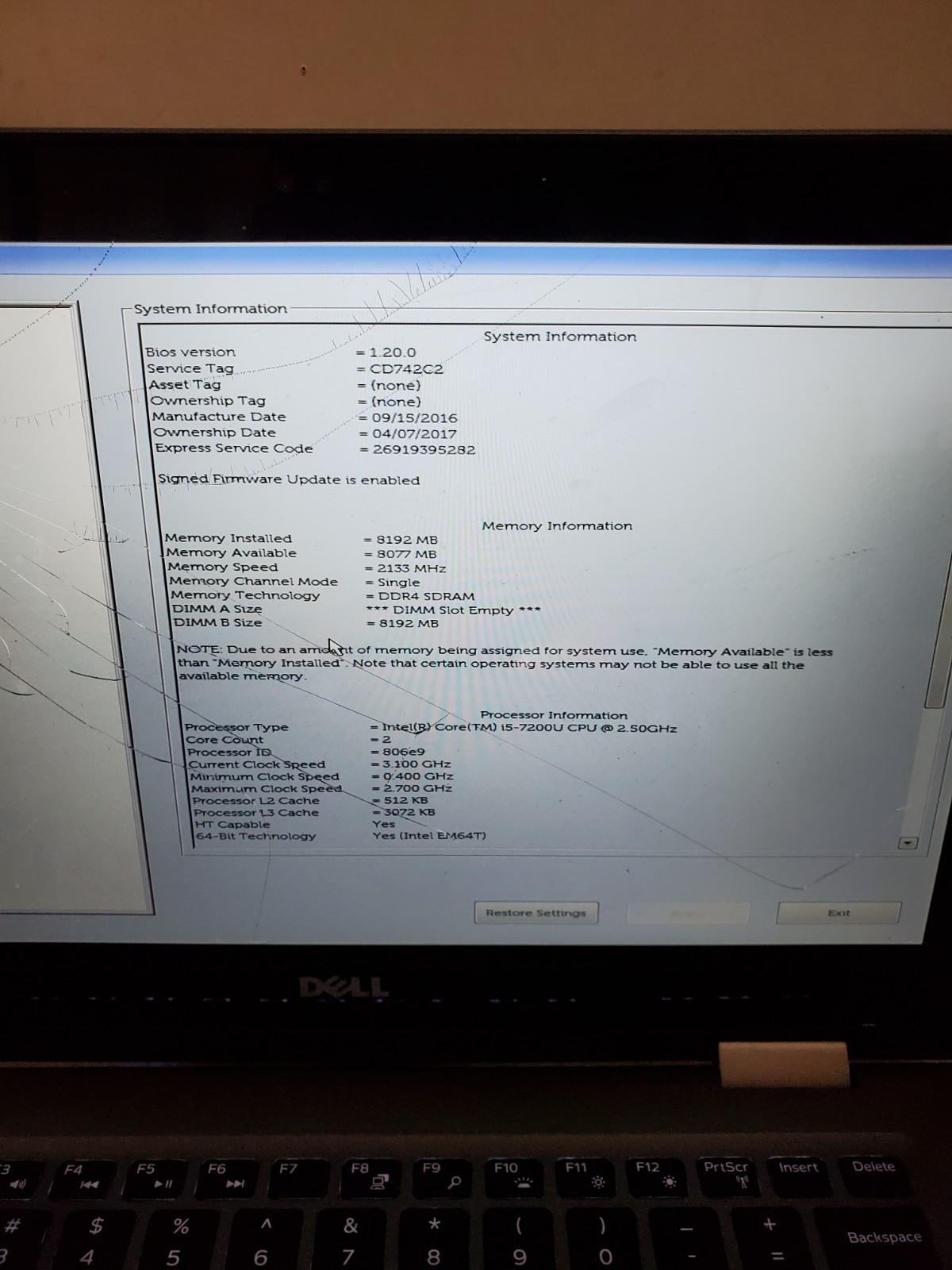Dell Inspiron 13 5378-i5-7200U 2.50GHz 8GB RAM No HDD/SSD/OS! CRACKED LCD #69