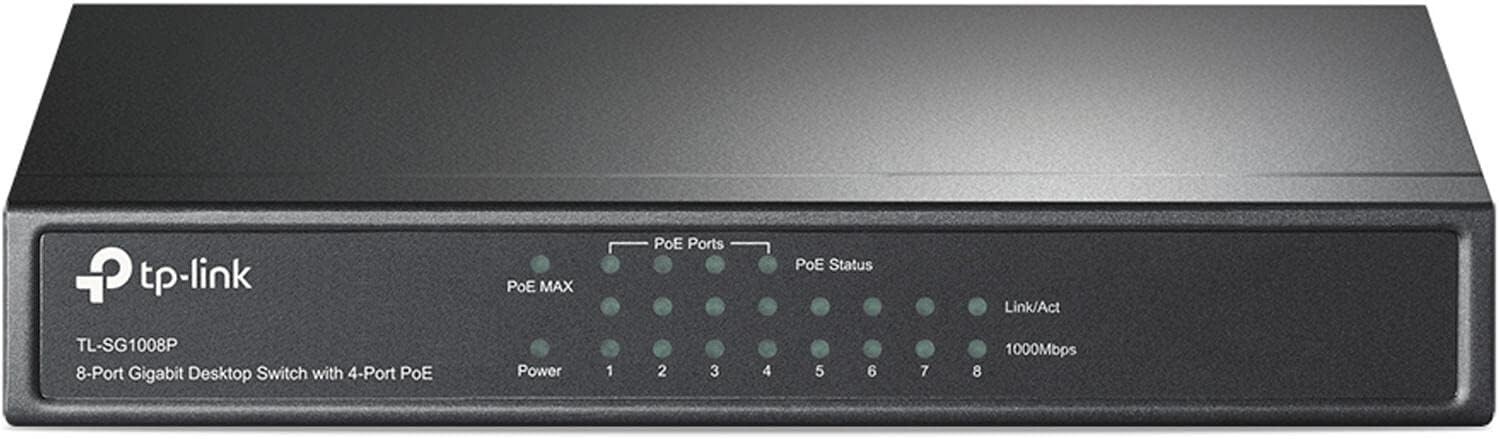 TP-Link TL-SG1008P 64W 8 Port Gigabit PoE Switch 4 PoE Ports Desktop