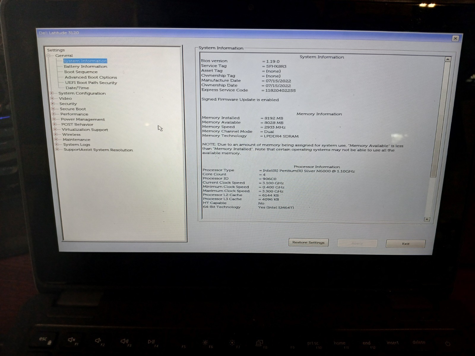 Dell Latitude 3120 2-in-1 Laptop Pentium N6000 8GB RAM 128GB SSD NO BATTERY #97