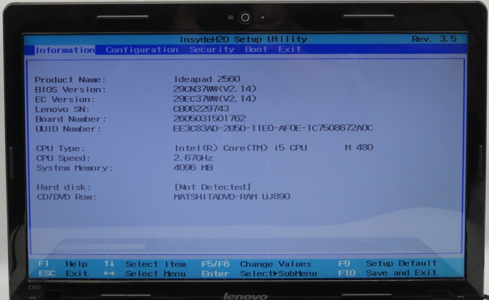 Lenovo IdeaPad Z560 _ i5-460M _ 4GB RAM _ No SSD / OS *PARTS