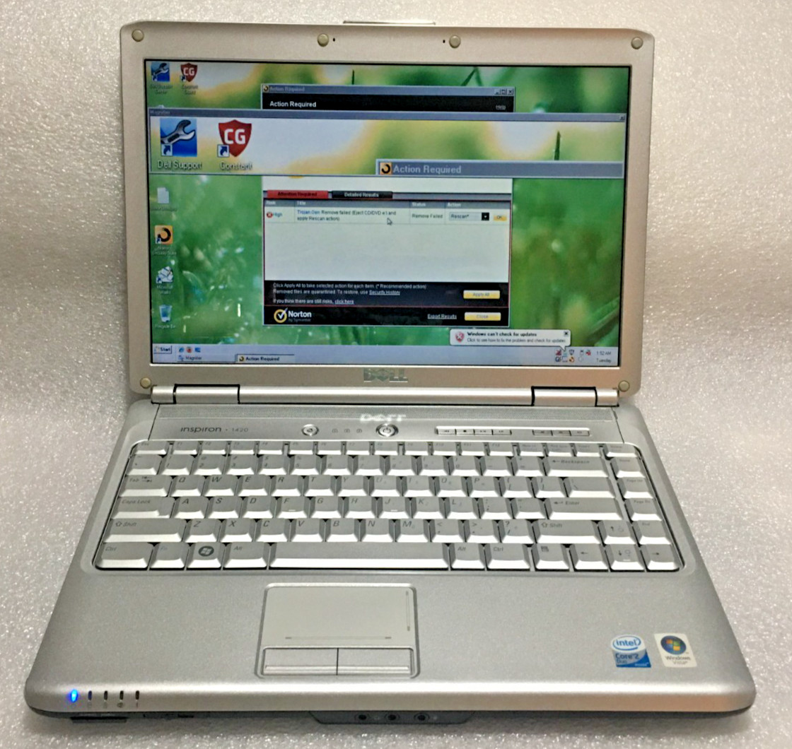 Dell Inspiron 1420 14″ Laptop Intel Core 2 Duo 1014MB Intel (R) Cote (TM) 2 DUO