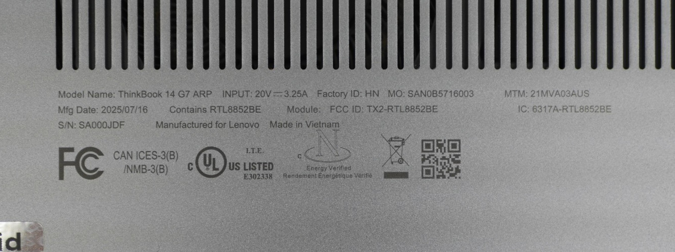Lenovo ThinkBook 14 G7 ARP 14″ Laptop 256GB SSD 3.3GHz 8GB AMD Ryzen 5