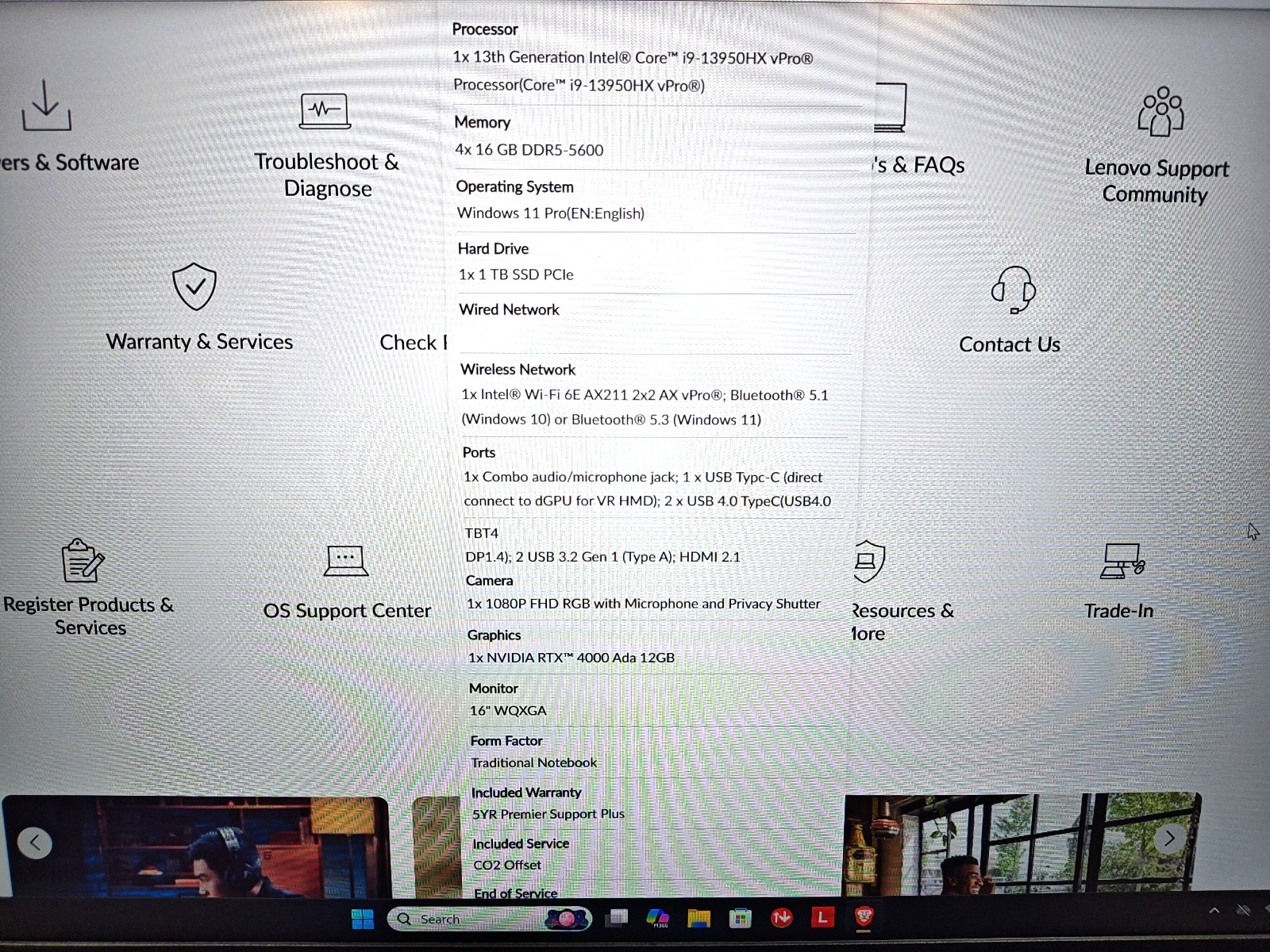 Lenovo ThinkPad P16 Gen 2 — i9-13950HX / 64GB RAM / 1TB SSD / RTX 4000 Ada