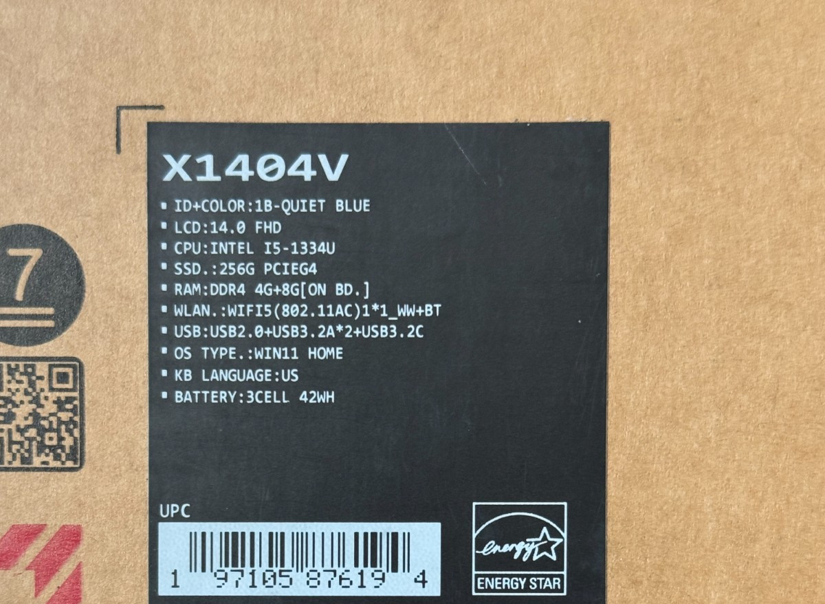 Asus Vivobook 14 14″ FHD Laptop i5-1334U 12GB RAM 256GB SSD X1404VA-I512256
