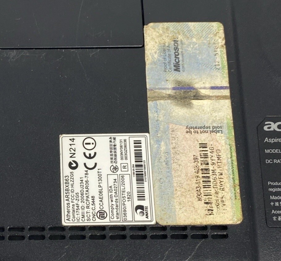 Acer Aspire One ZG5 For Parts Or Repair