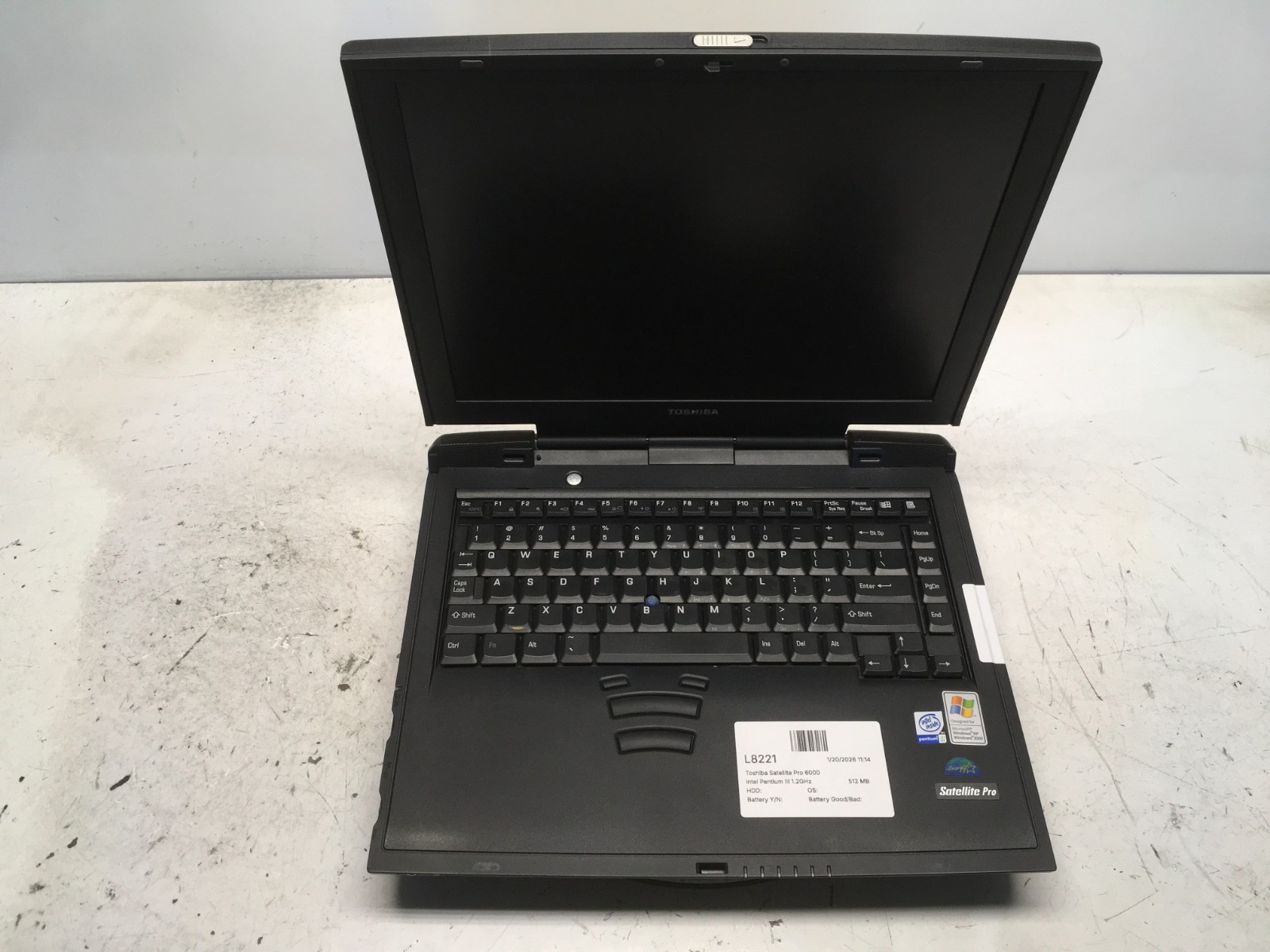 Toshiba Satellite Pro 6000 Intel Pentium III 1.2GHz 512 MB NO HDD