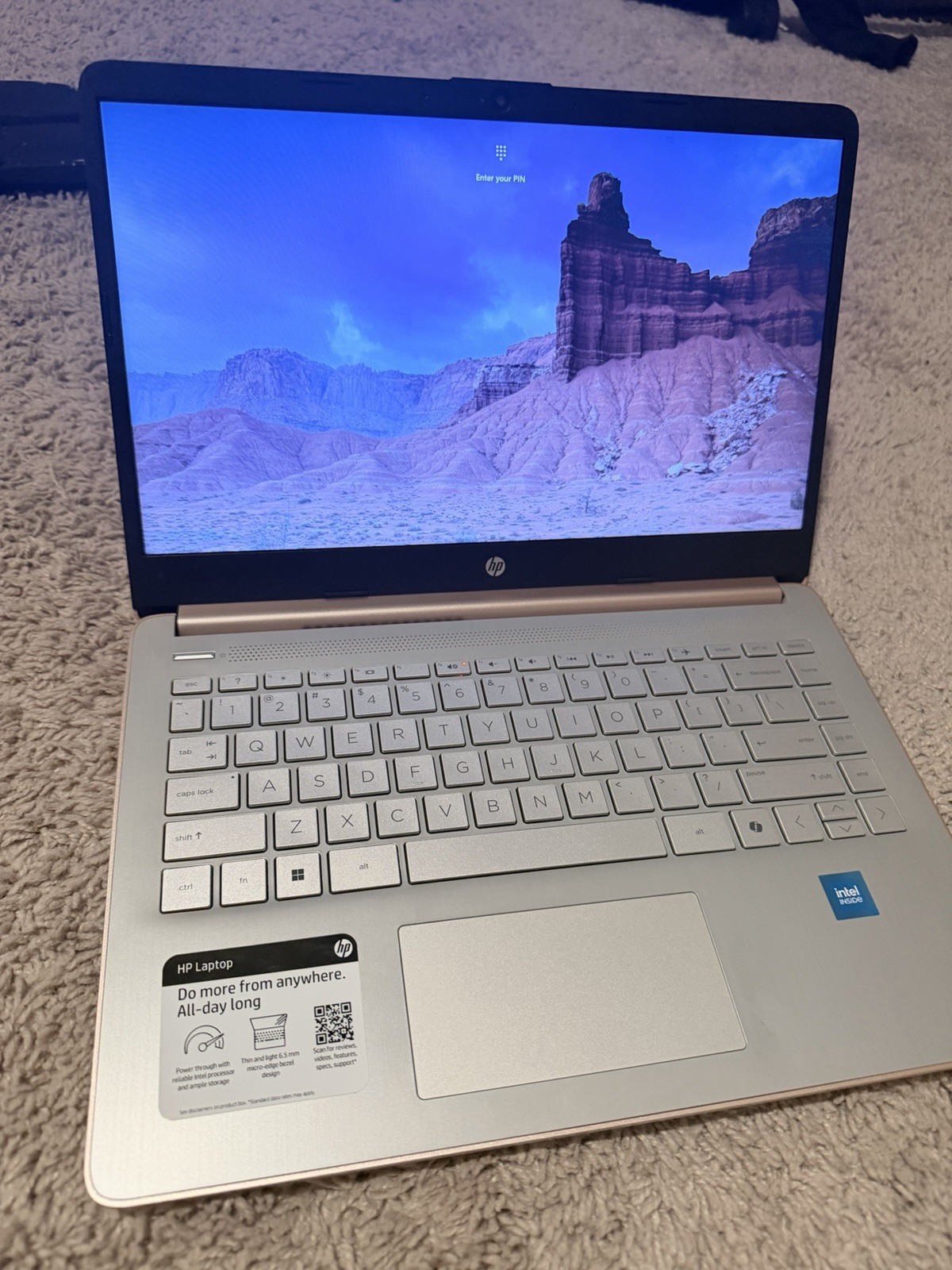 HP Essential 14″ Laptop Celeron N4500 8GB RAM 64GB eMMC Win 11 Rose