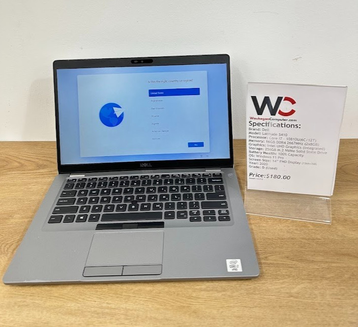Dell Latitude 5410 Core i7 10810U, 16GB DDR4, Intel UHD, 256GB SSD Battery 100%