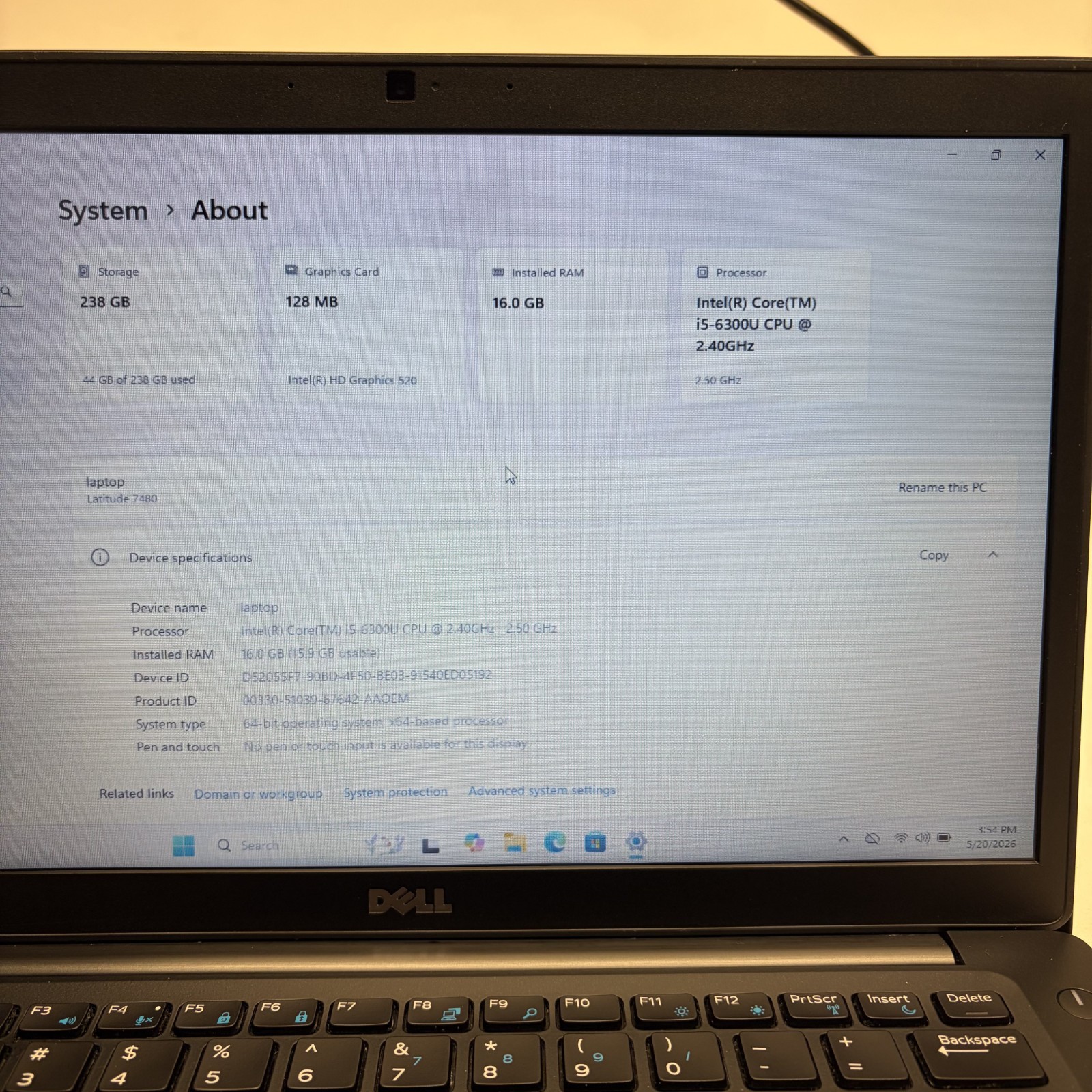 Dell Latitude 7480 w/ Power Supply