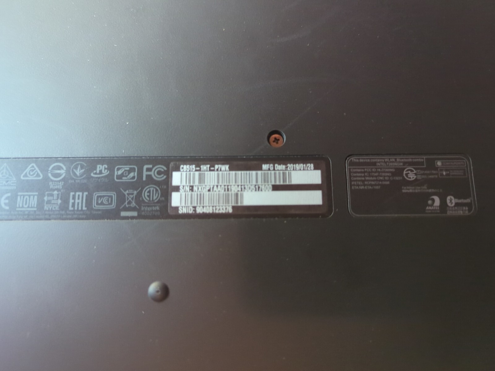 Acer Chromebook 15 CB515-1HT-P7WK Touchscreen 15.6″ Intel Pentium N4200 32GB 4GB