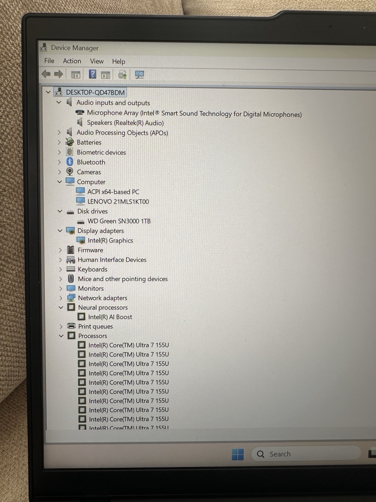 Lenovo ThinkPas T14 Gen 5 Laptop Intel Ultra 7 155U 16GB | 1TB
